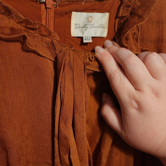 Dainty Jewells Rustic Brown Long Sleeve Dress - Picture 3 of 6